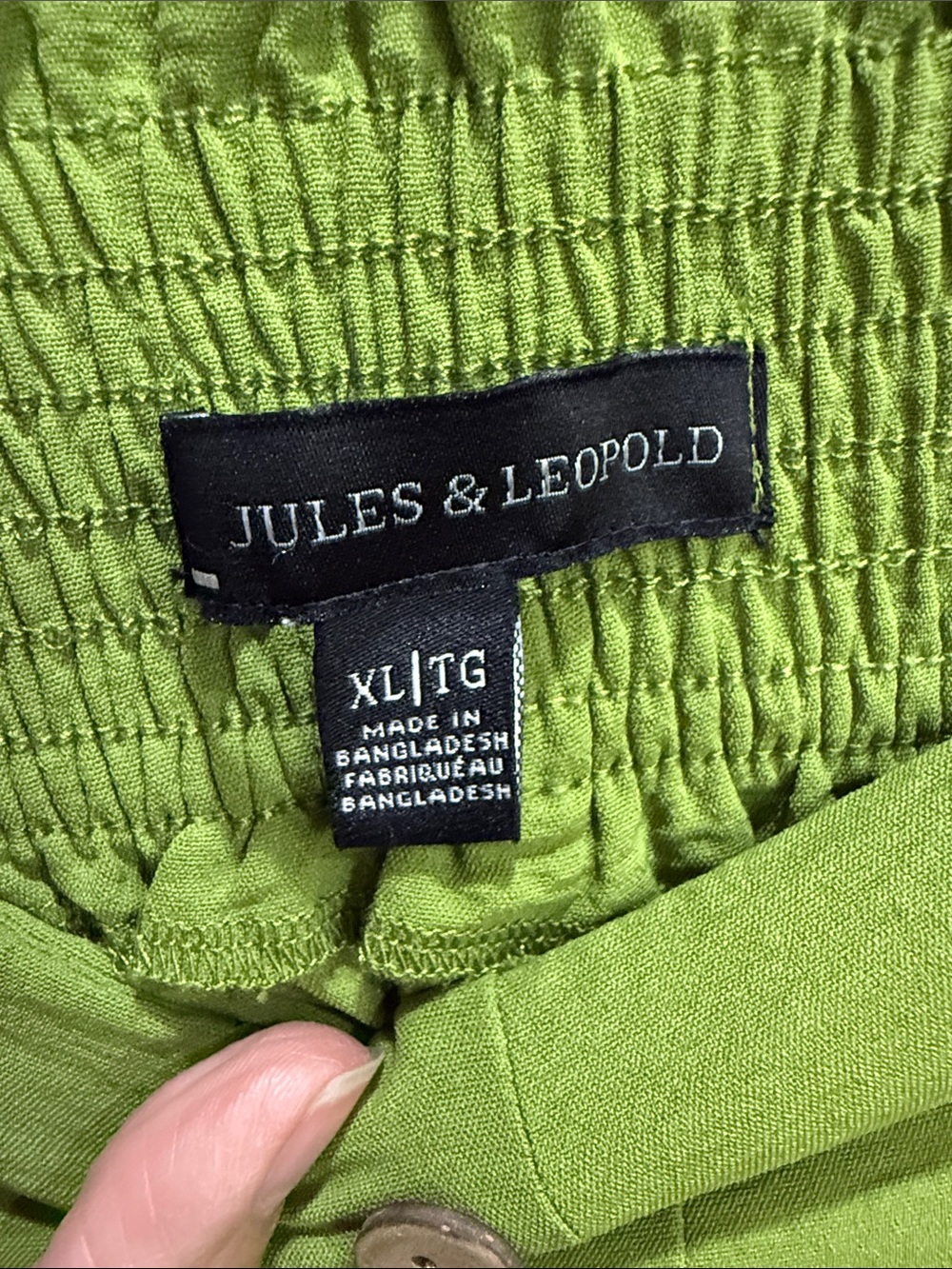Jules & Leopold Olive Green Wide-Leg Culotte Pants - Picture 4 of 5